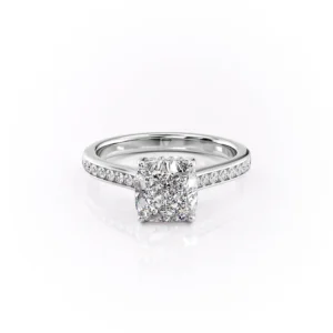 Cushion Solitaire Hidden Halo Channel Pavé Cathedral