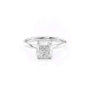 Cushion Solitaire Hidden Halo Knife Edge