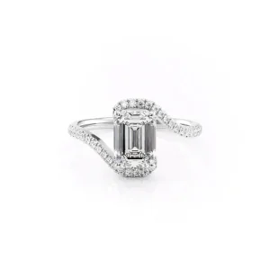 Emerald Solitaire Cradle Pavé