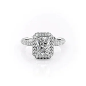 Radiant Halo Solitaire Micropavé