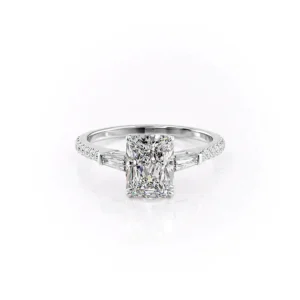 Radiant Three Stone Baguette Pavé