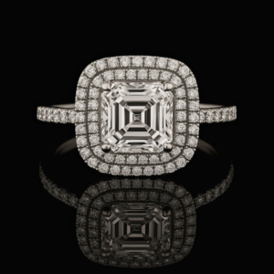 Asscher Double Halo Pave Band Nº1