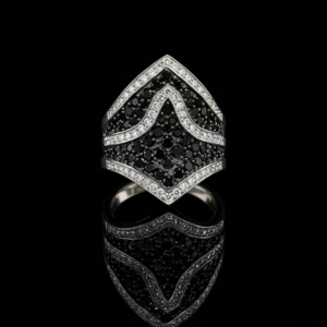 Black And White Diamond Basilica Ring Nº2