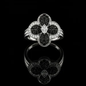 Black And White Diamond Floreale Ring Nº2