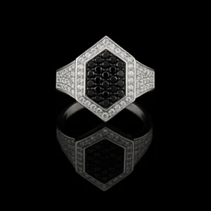 Black And White Diamond Signet Ring Nº4