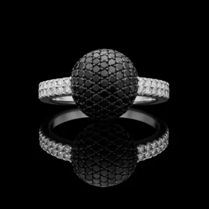 Black And White Diamond Sphere Ring Nº6