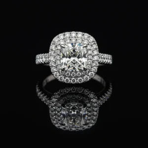 Cushion Double Halo Pave Band Nº1